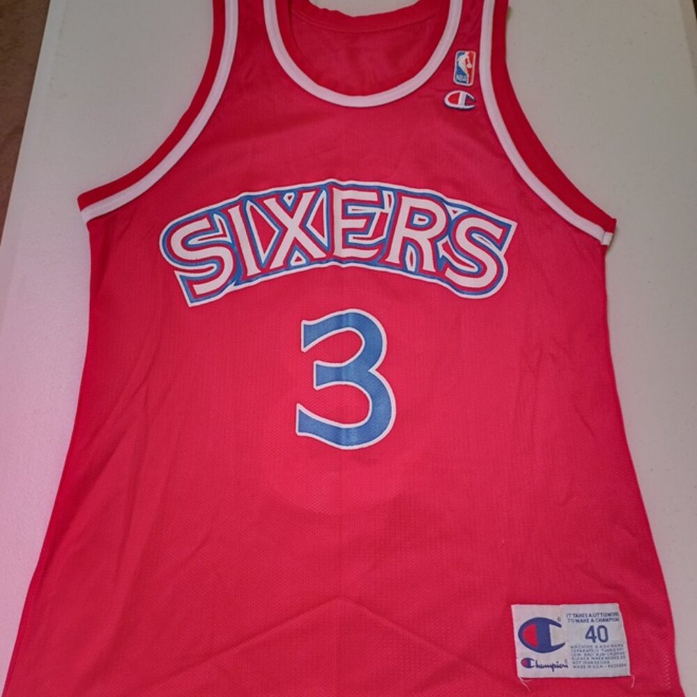 Champion Allen Iverson Philadelphia 76ers NBA Basketball Jersey Adult Medium 40